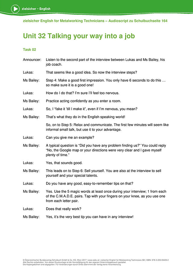 Talking your way into a job