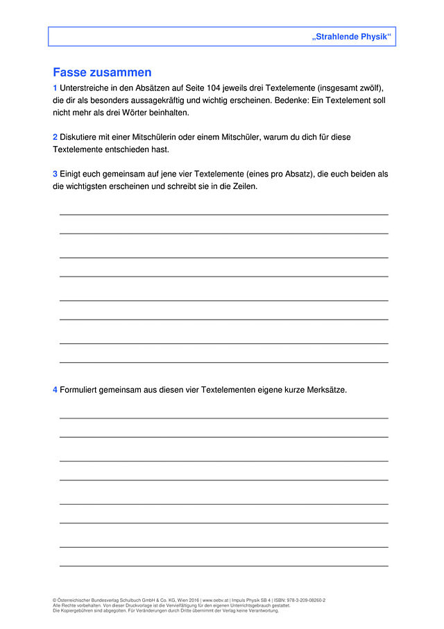 Fasse zusammen