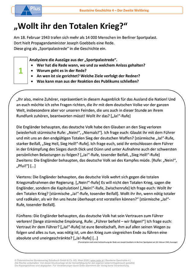 "Wollt ihr den Totalen Krieg"