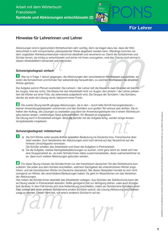 Symbole und Abkürzungen entschlüsseln (2)