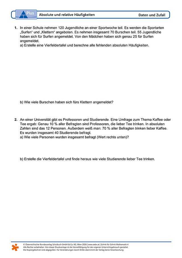 Absolute und relative Häufigkeiten