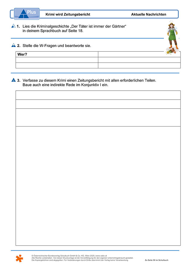 Krimi wird Zeitungsbericht