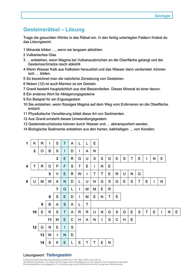 Gesteinsrätsel