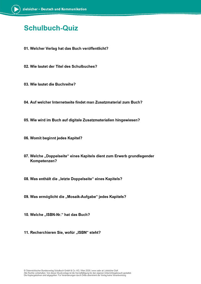 Schulbuch-Quiz