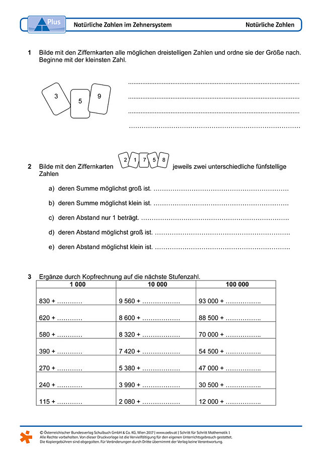Natürliche Zahlen im Zehnersystem