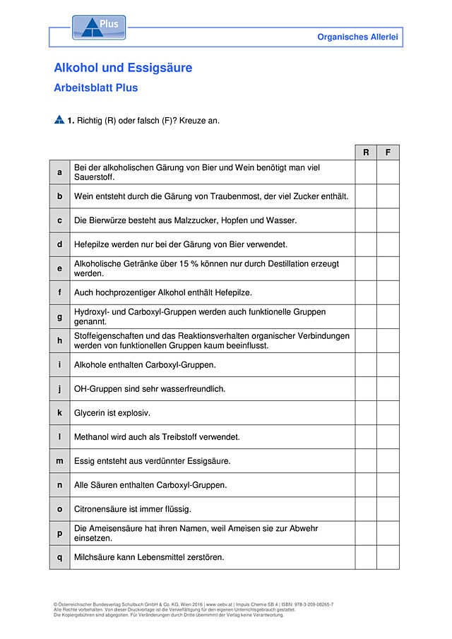 Alkohol und Essigsäure