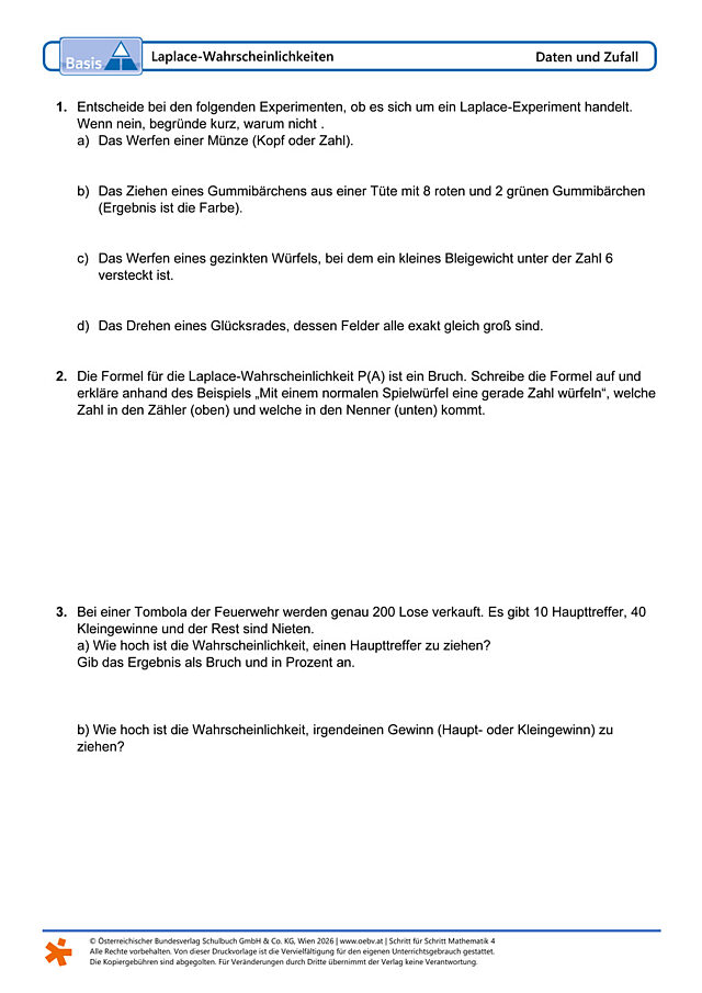 Laplace-Wahrscheinlichkeiten