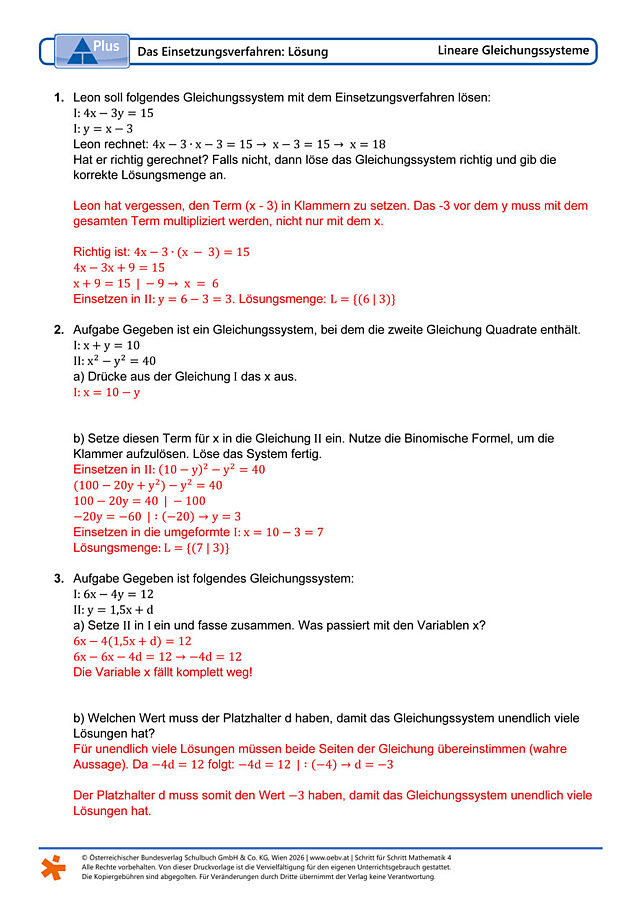 Das Einsetzungsverfahren