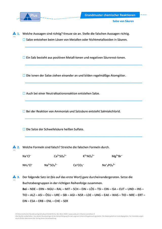 Salze von Säuren