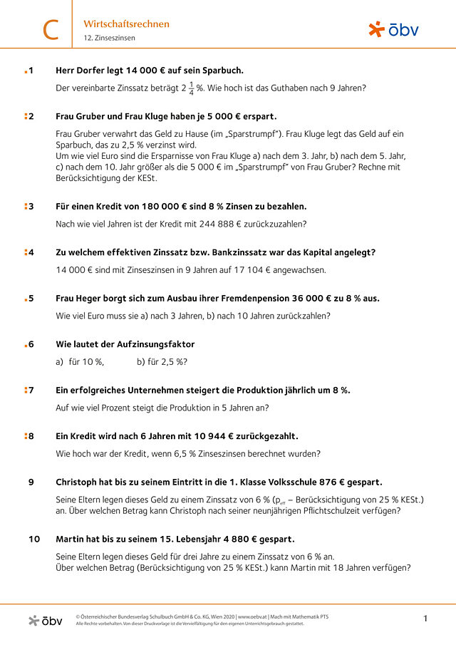 12. Zinseszinsen