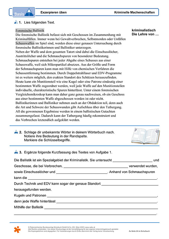 Exzerpieren üben
