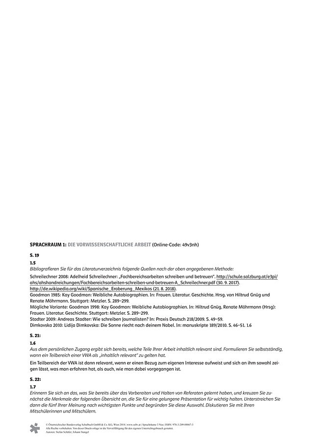 Die Vorwissenschaftliche Arbeit