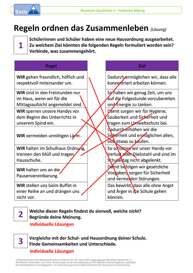 Regeln ordnen das Zusammenleben