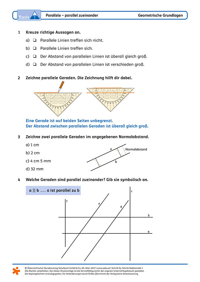 Parallele - parallel zueinander