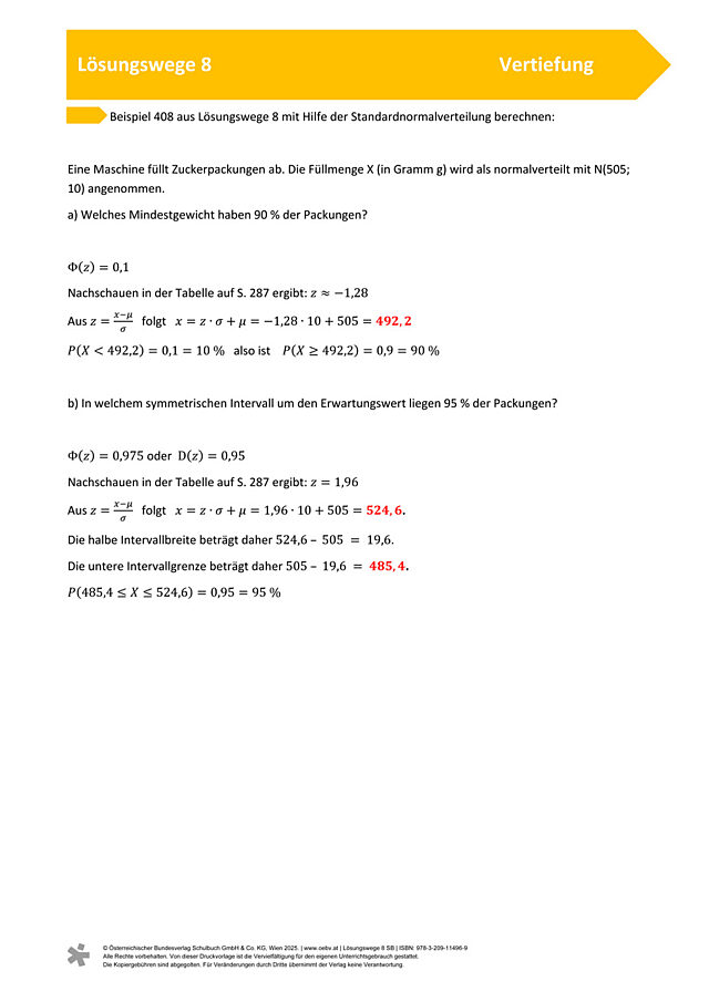 Intervalle mit Hilfe der Standardnormalverteilung berechnen