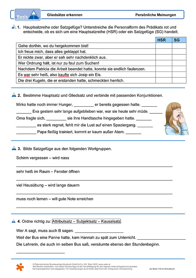 Gliedsätze erkennen
