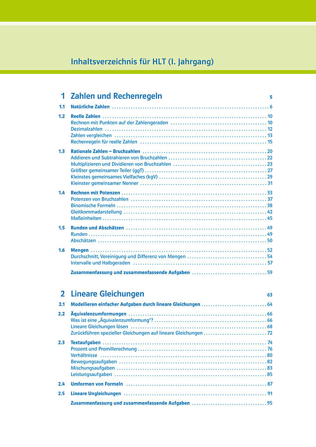 Inhaltsverzeichnisse für HLT