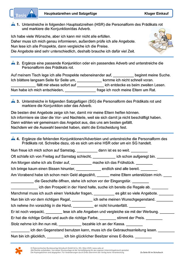 Hauptsatzreihen und Satzgefüge