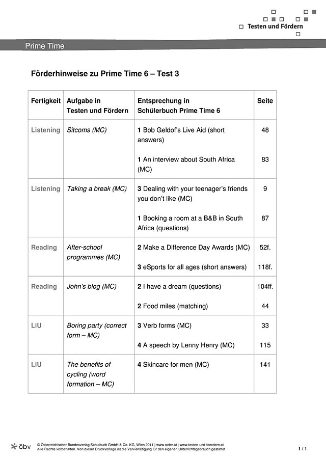 Test 3 Förderhinweise