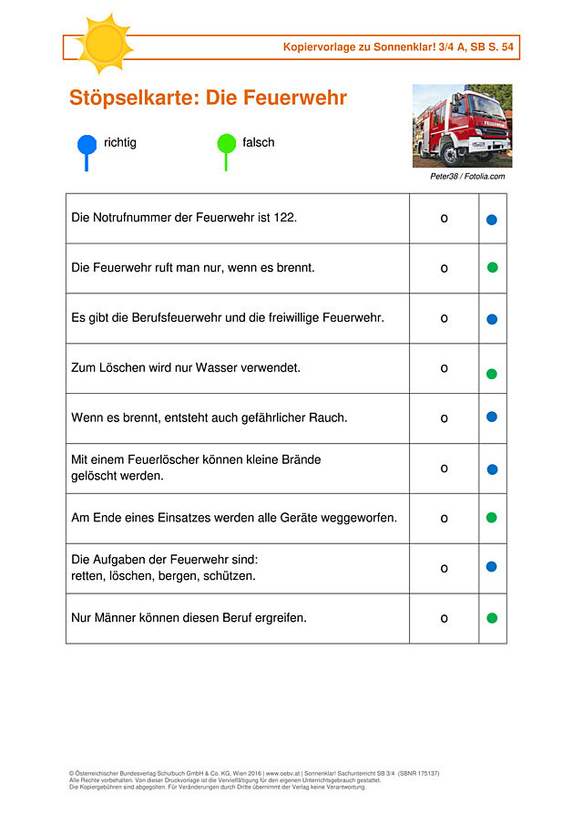 Stöpselkarte: Die Feuerwehr