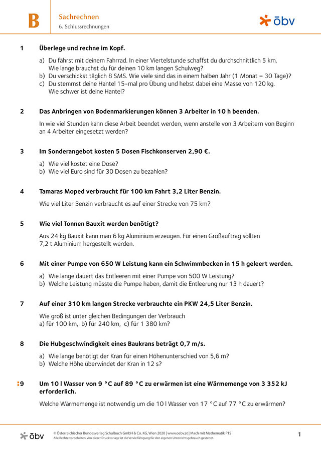6. Schlussrechnungen