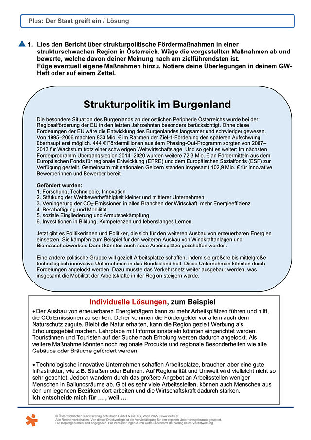 Der Staat greift ein