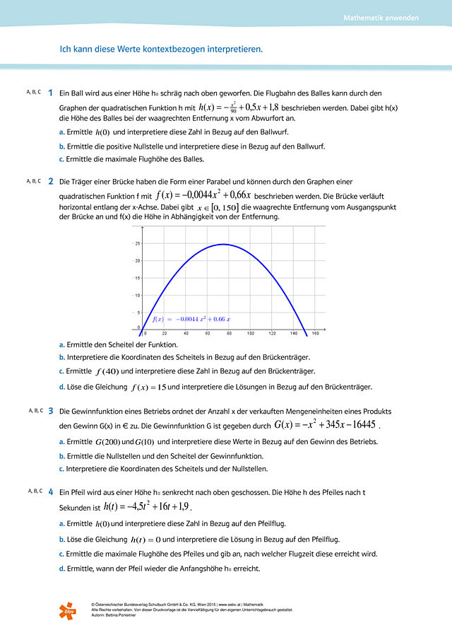 diese Werte kontextbezogen interpretieren