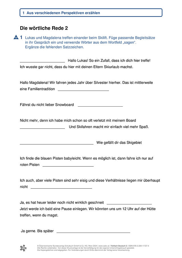 Wörtliche Rede 2