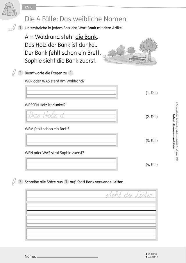 KV6 Die 4 Fälle: Das weibliche Nomen