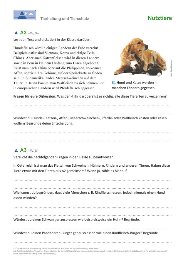 Tierhaltung und Tierschutz