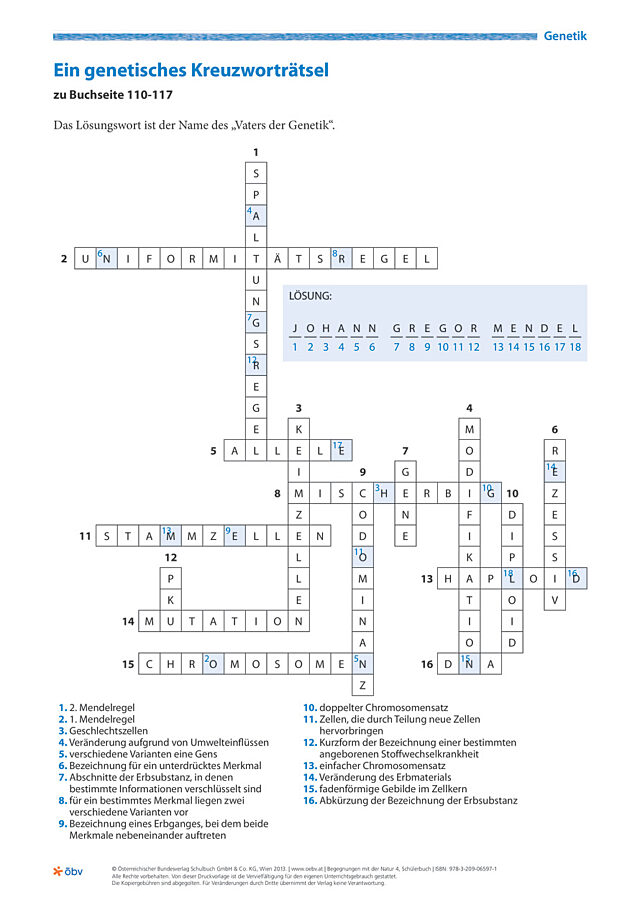 Ein genetisches Kreuzworträtsel