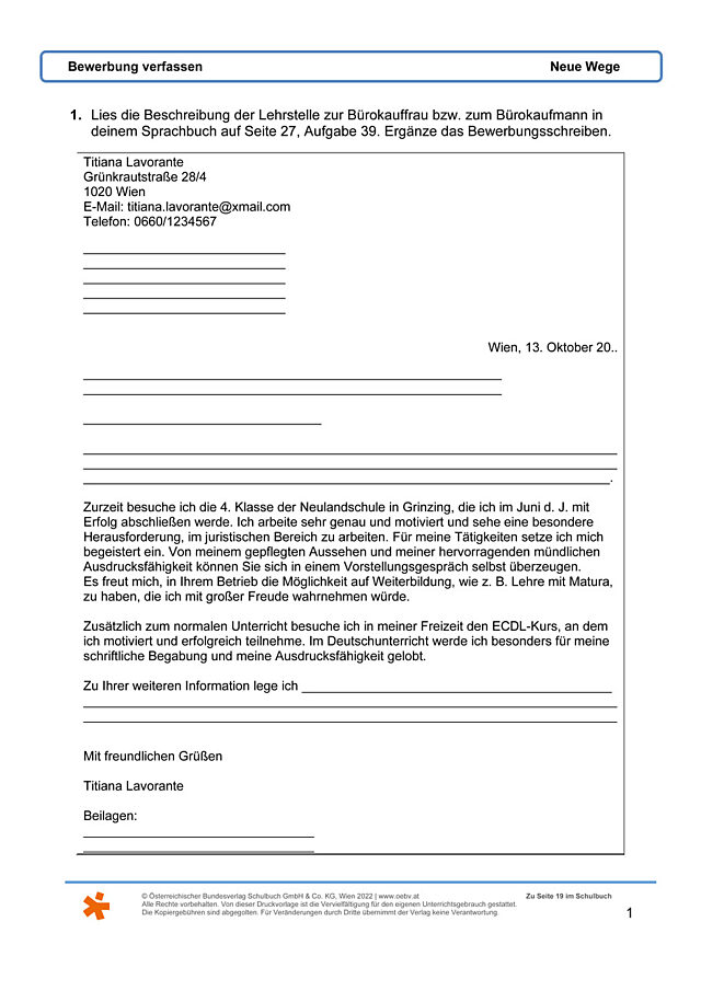 Bewerbung verfassen