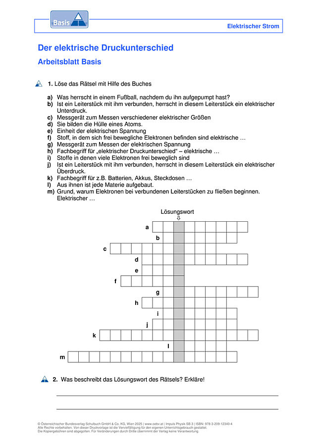 Der elektrische Druckunterschied