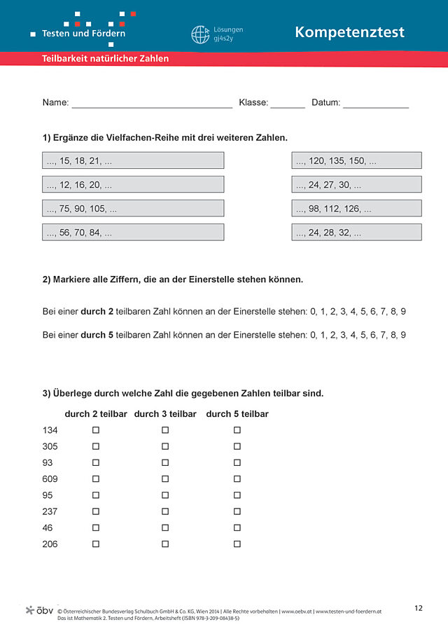Test Teilbarkeit