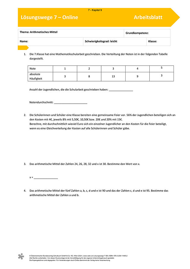 Arithmetisches Mittel
