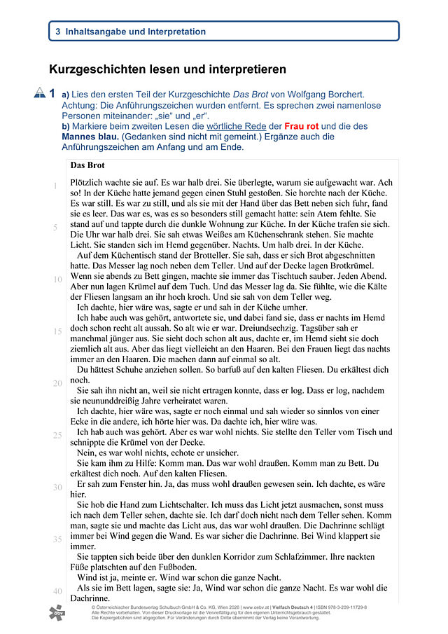 Kurzgeschichten lesen und interpretieren
