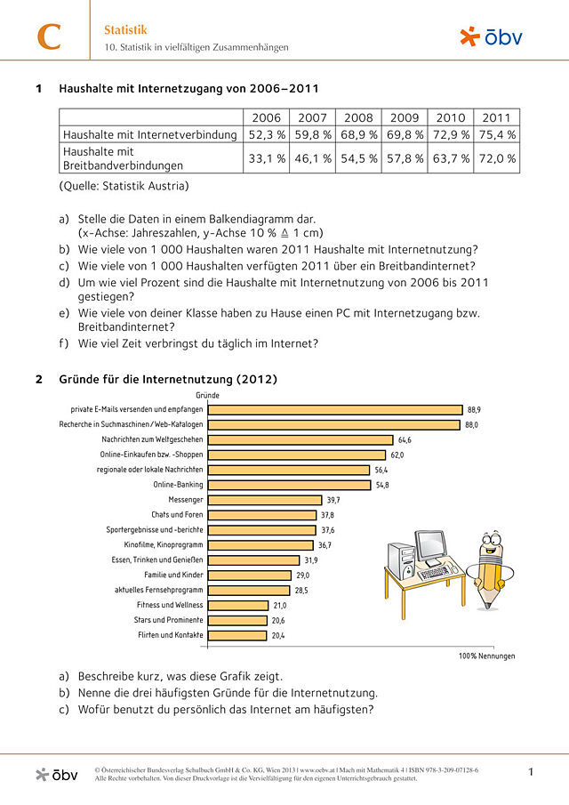 10. Statistik in vielfältigen Zusammenhängen