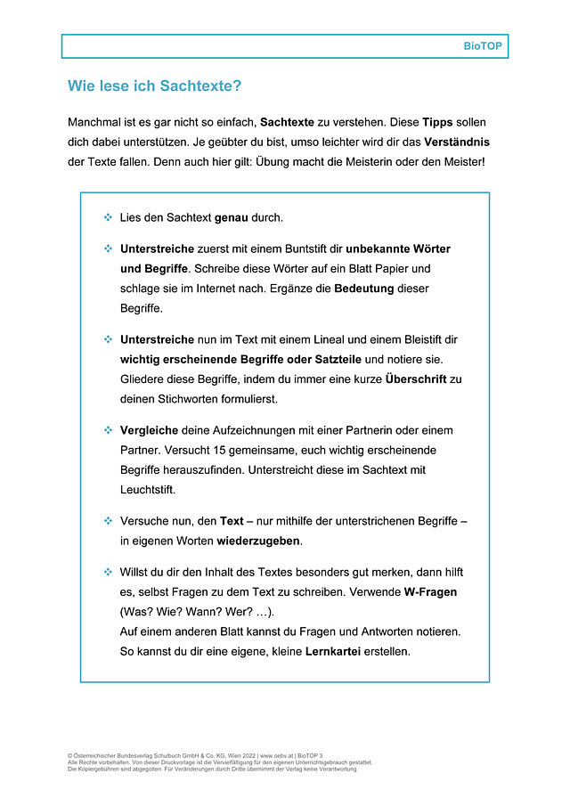 Wie lese ich Sachtexte?