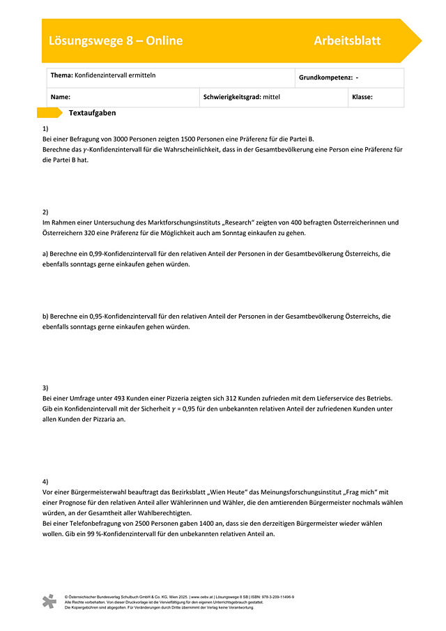 Konfidenzintervall ermitteln