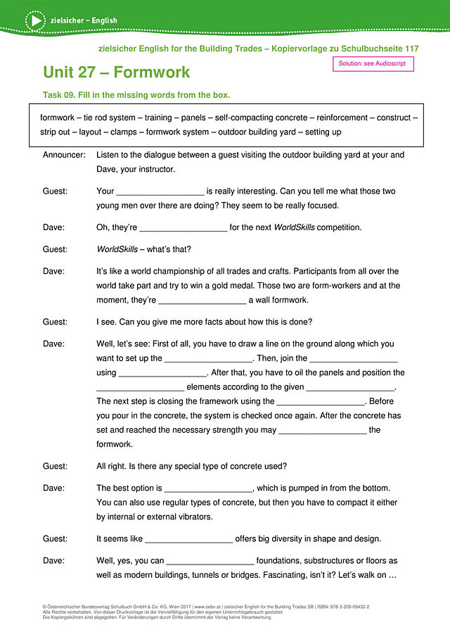 Lückentext Listening