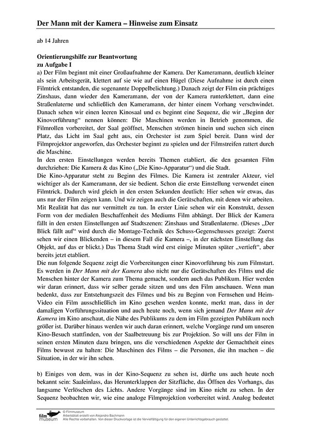 Material zu "Der Mann mit der Kamera (Original: Čelovek s kinoapparatom)"