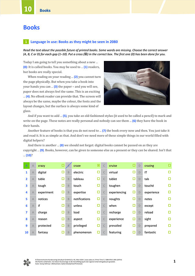 Books: Language in use (multiple choice)