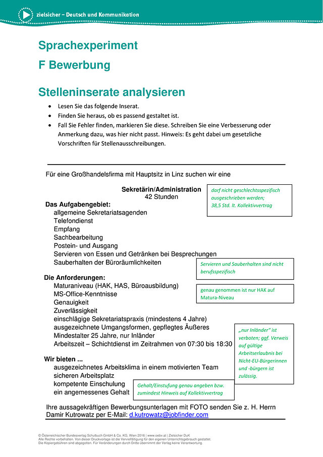 Stelleninserate analysieren