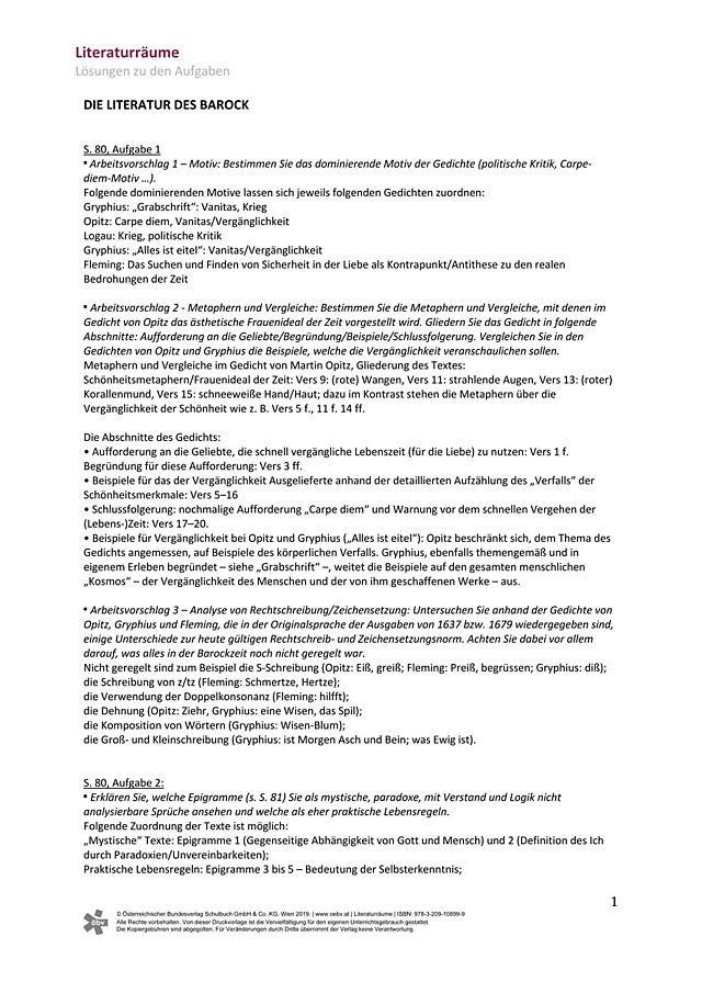 Die Literatur des Barock