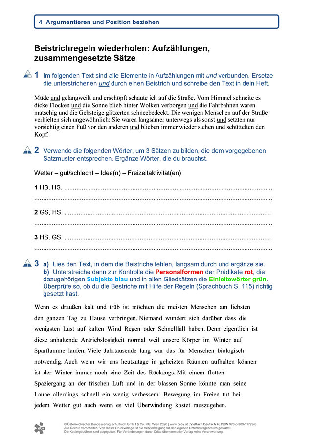 Beistrichregeln wiederholen