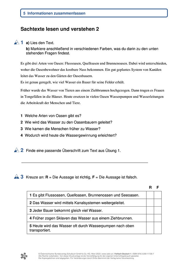 Sachtexte lesen und verstehen 2