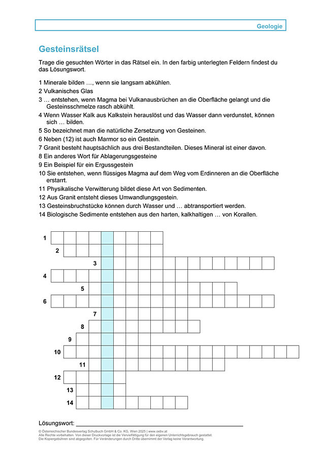 Gesteinsrätsel