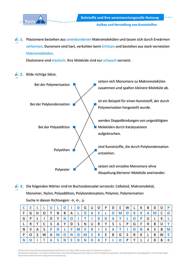 Aufbau und Herstellung von Kunststoffen