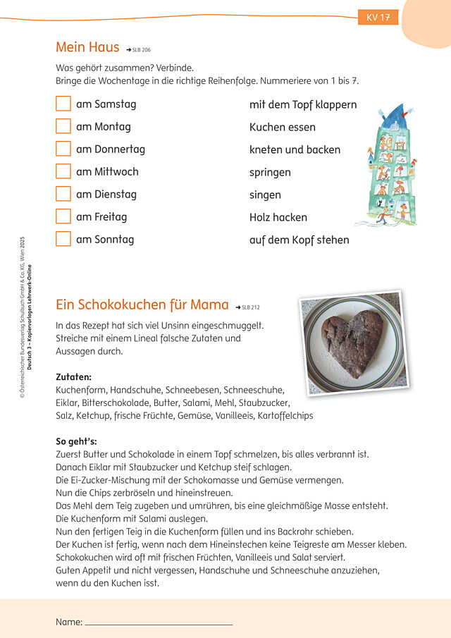 Mein Haus, Ein Schokokuchen für Mama