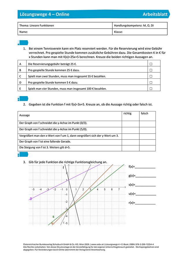 Gecheckt: Lineare Funktionen
